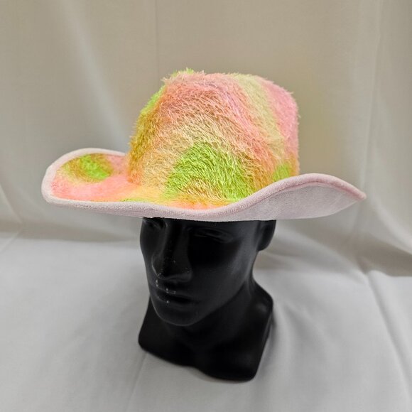 Multicolor Fuzzy Cowboy Hat - Picture 1 of 2